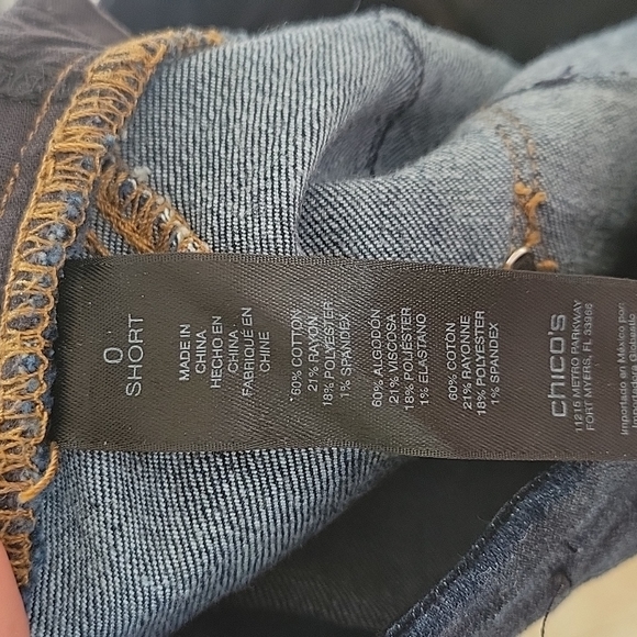 Chicos blue so lifting slim jeans chicos size 0 short/4 short - Picture 6 of 6